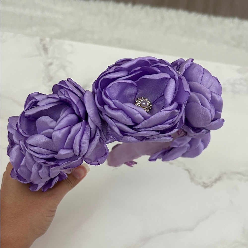 Used Purple Floral Headband